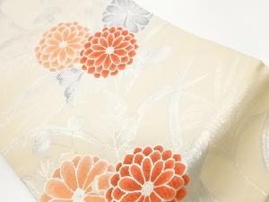菊にすすき模様織出し名古屋帯